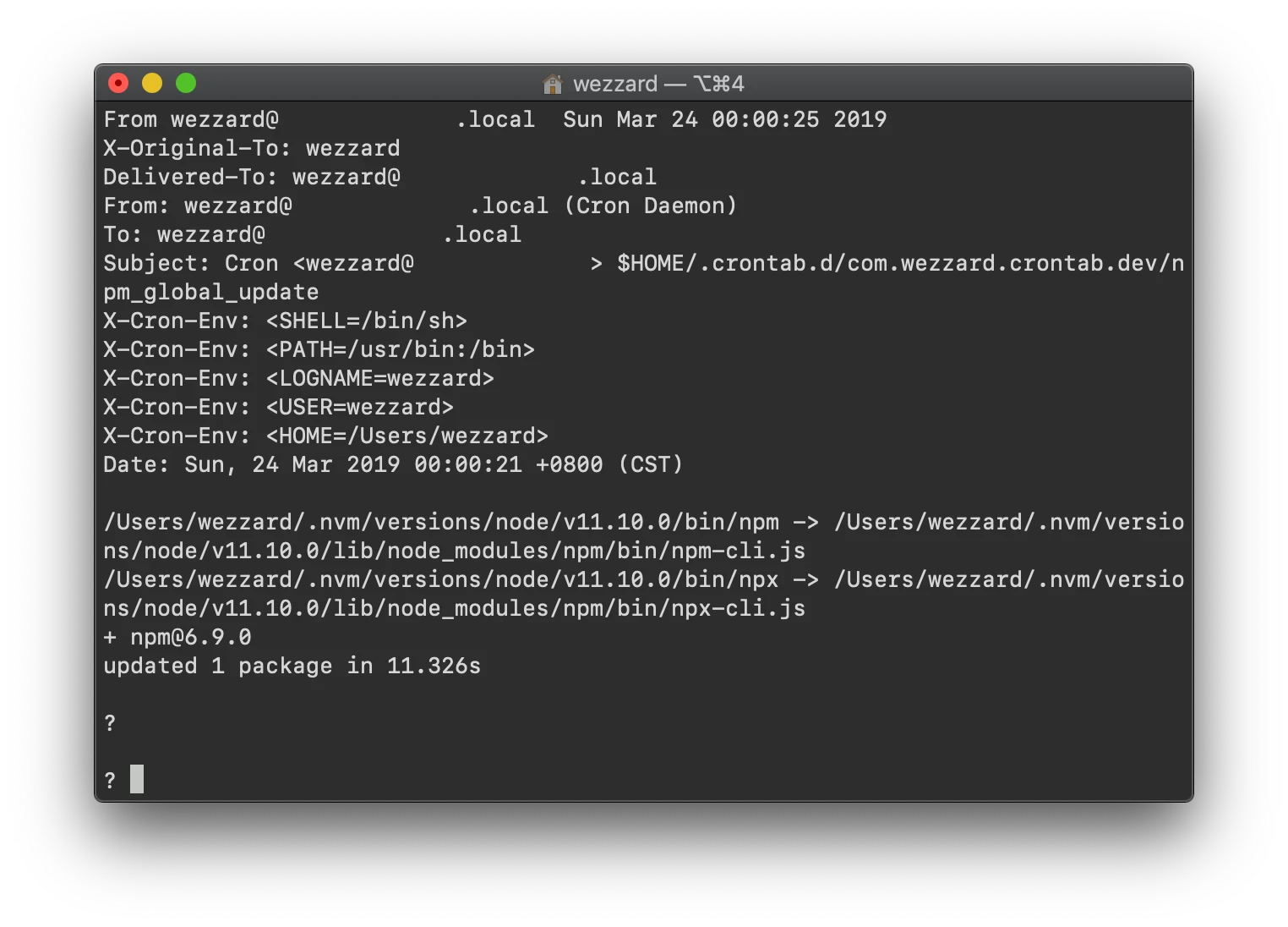 crontab Mails Contents